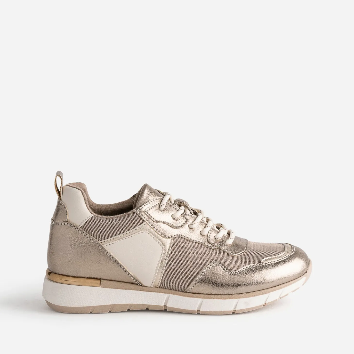 Tennis TEXTO bronze, or et écrue multi matières