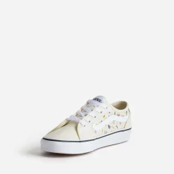 Tennis VANS jaune pâle en toile à empiècements fleuris