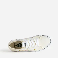 Tennis VANS jaune pâle en toile à empiècements fleuris