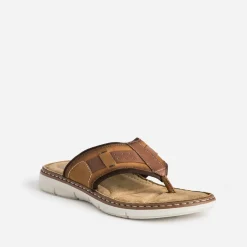 Tong camel en cuir