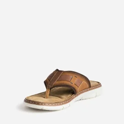 Tong camel en cuir