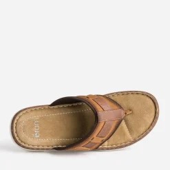 Tong camel en cuir