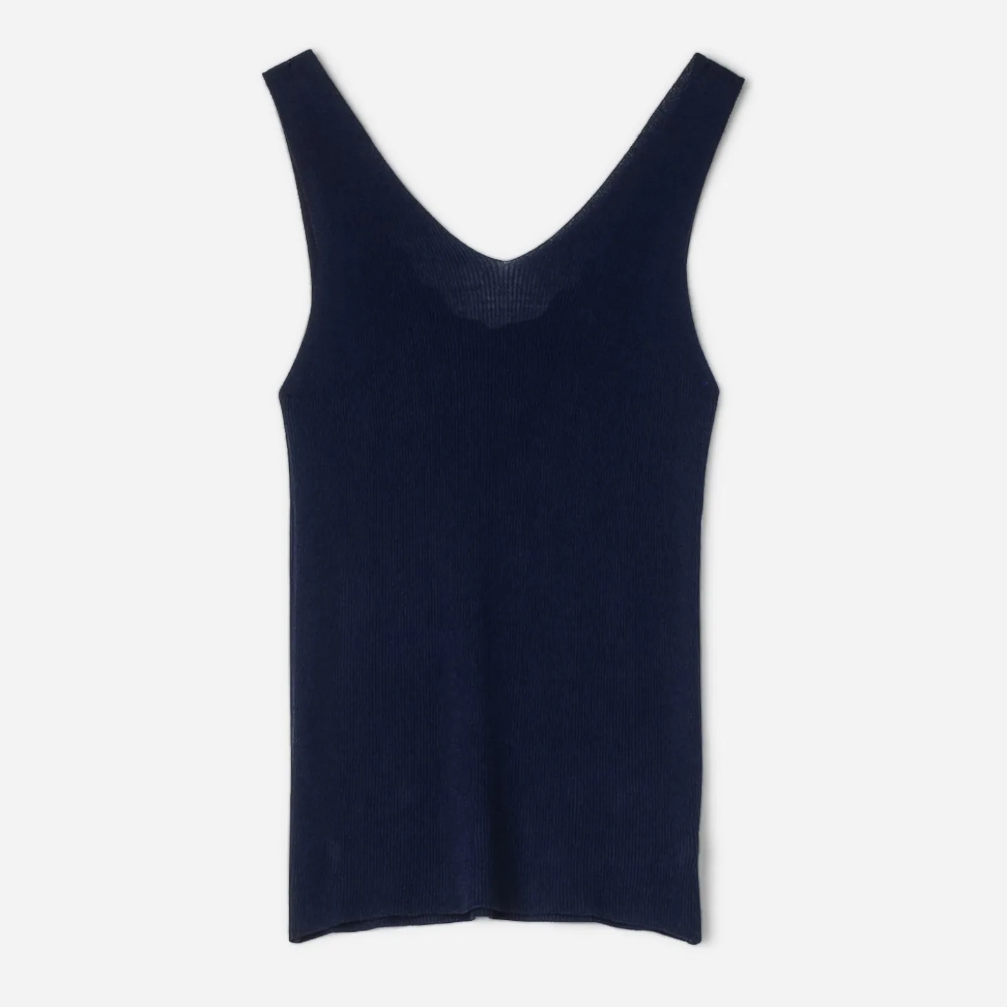 Top TEXTO marine tricot côtelé