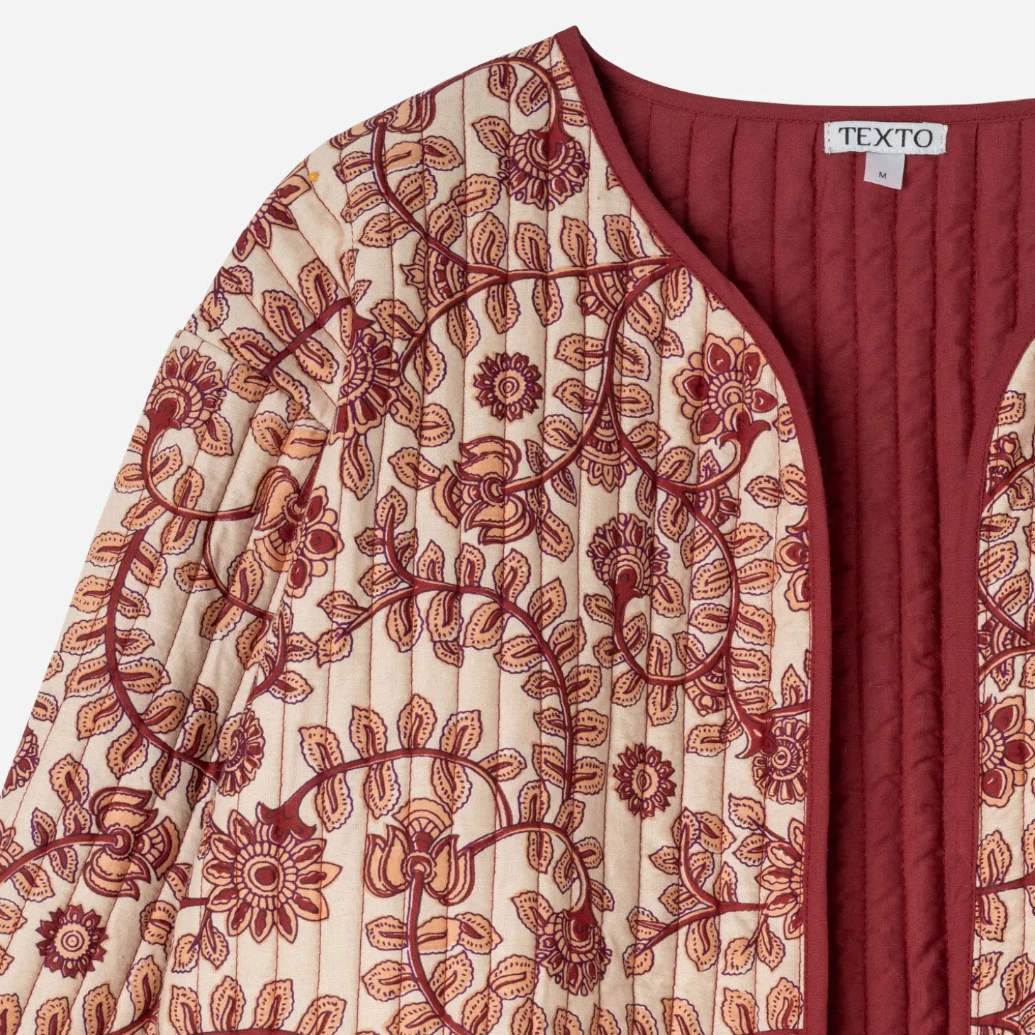 Veste TEXTO beige imprimé fleurs indiennes